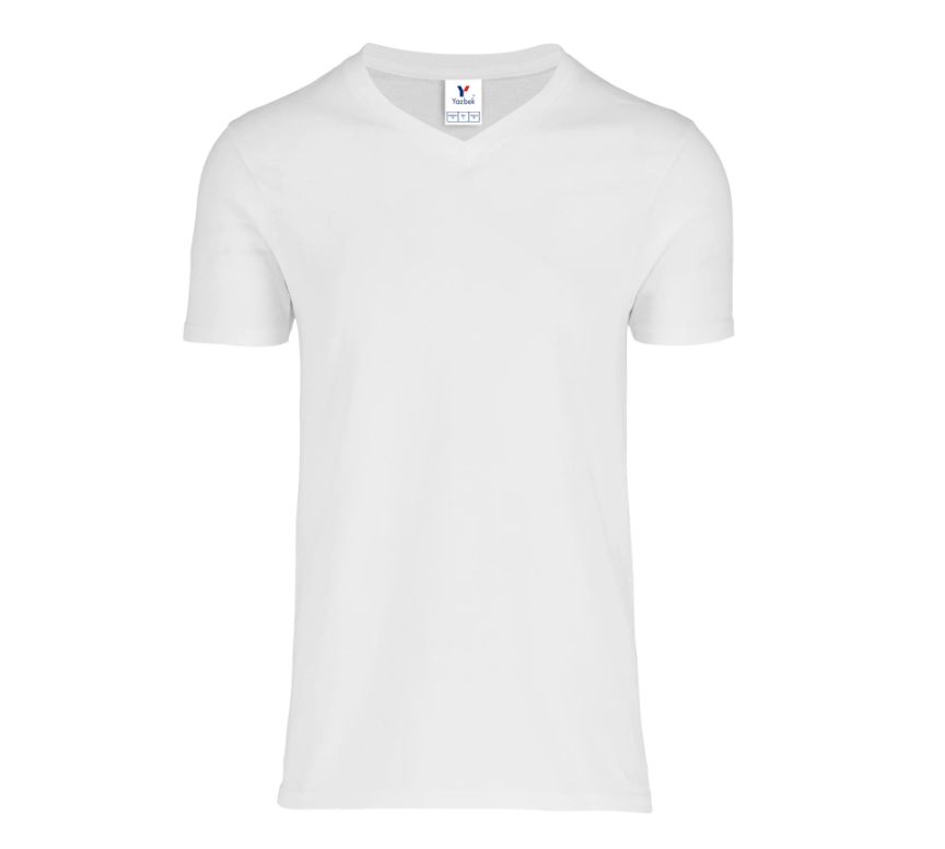 Playera Cuello V Manga Corta para Caballero · 100% Algodón